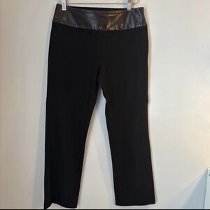 Gianni Versace Leather Waist Black Ankle Pant Vintage Size 42 ( US 8 )